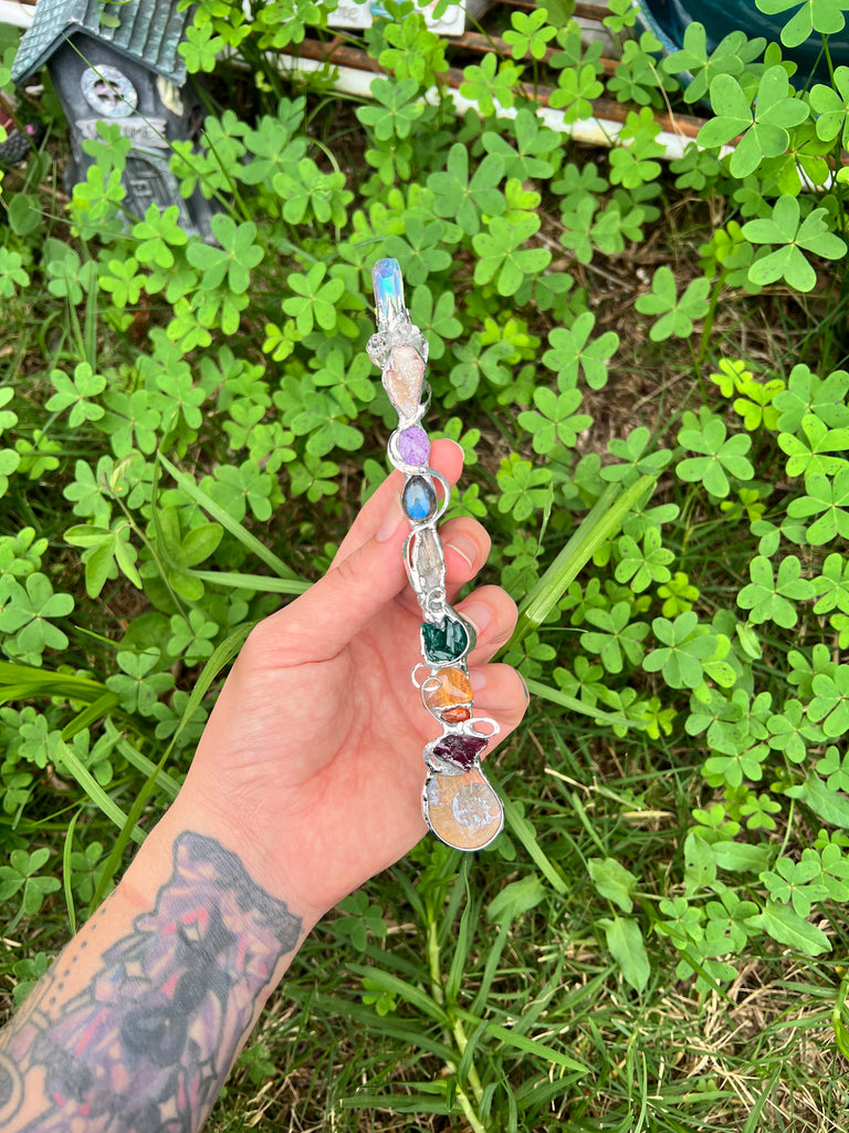 Rainbow Reiki Crystal wand no.1