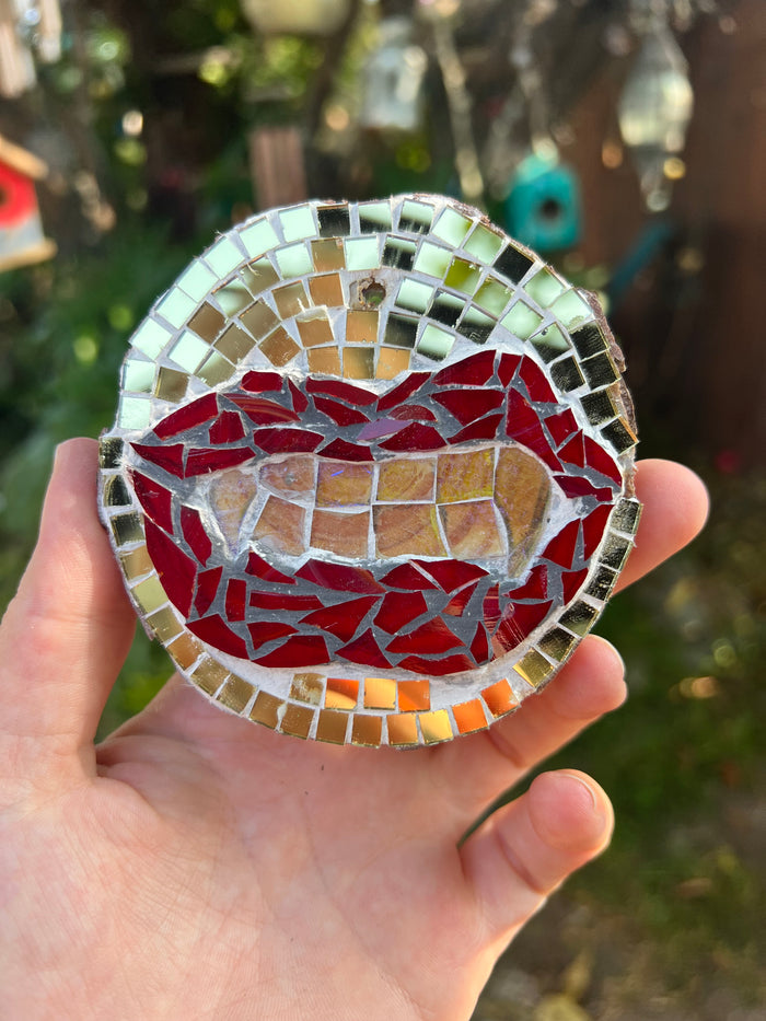 Handmade Dichroic Glass Vampire mouth Ornament