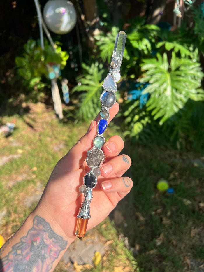 Throat chakra Reiki Energy crystal wand no.1