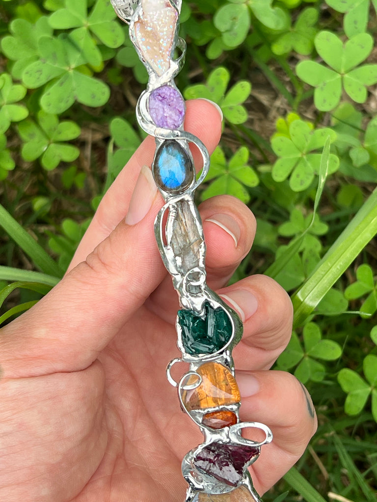 Rainbow Reiki Crystal wand no.1