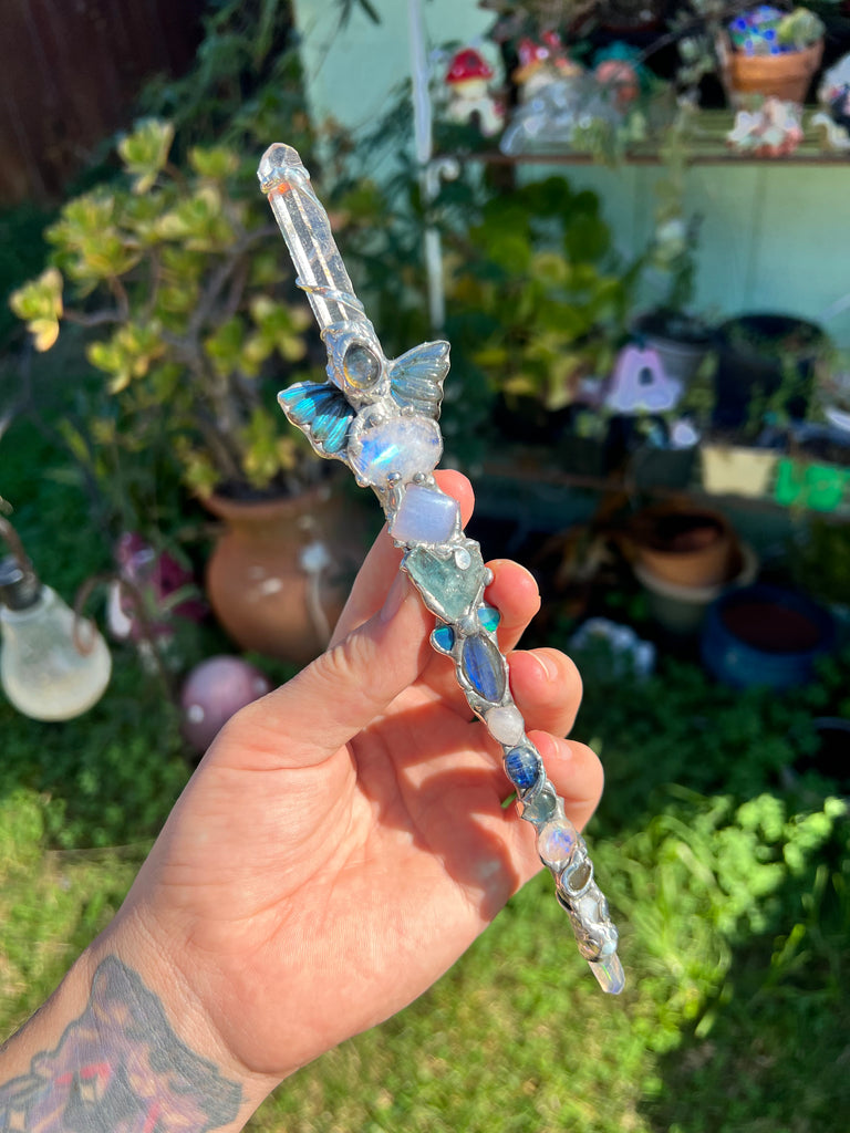 Throat chakra Reiki Energy crystal wand no.2