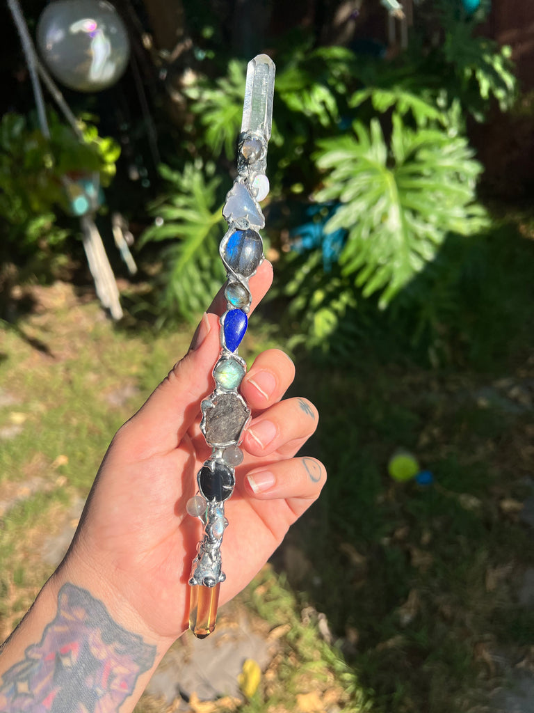 Throat chakra Reiki Energy crystal wand