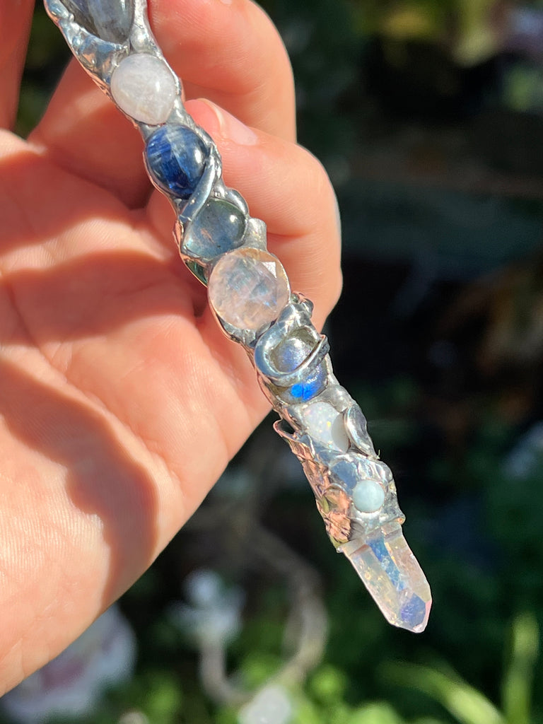 Throat chakra Reiki Energy crystal wand no.2