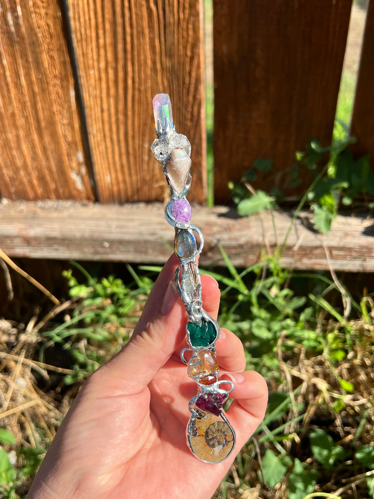 Rainbow Reiki Crystal wand no.1