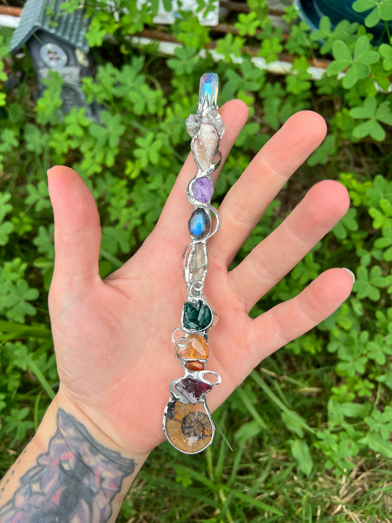 Rainbow Reiki Crystal wand no.1