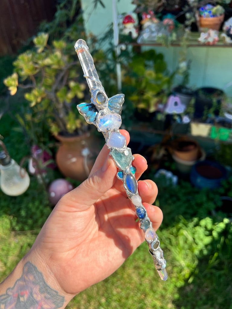 Throat chakra Reiki Energy crystal wand no.2